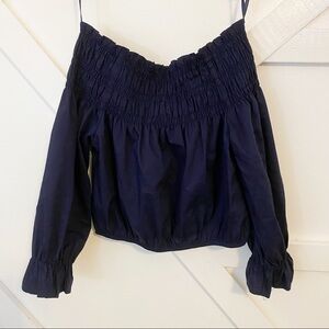 Tally Weijl Off The Shoulder Blouse Blue Sz S